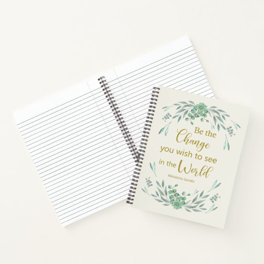 世の中に見たい変化になれ ノートブック (内部)