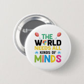 世の中はいろいろな人の心を必要とする 缶バッジ (正面&裏面)