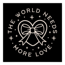 世の中はもっと愛の優しさ引用文ブラック ポスター