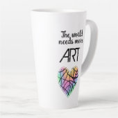 世の中はもっと芸術を必要とする カフェラテマグ (右アングル)