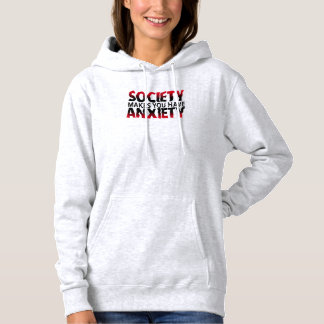 世の中は女を不安にするフード付きスウェットシャツ パーカ