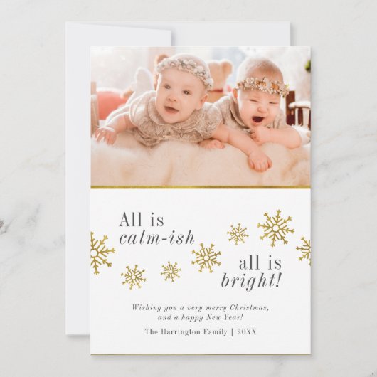 世の中は穏かだ |クリスおもしろいマスホリデー写真 シーズンカード (正面)