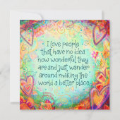 世の中を良くしてくれてかわいらしありがとう 招待状 (正面)