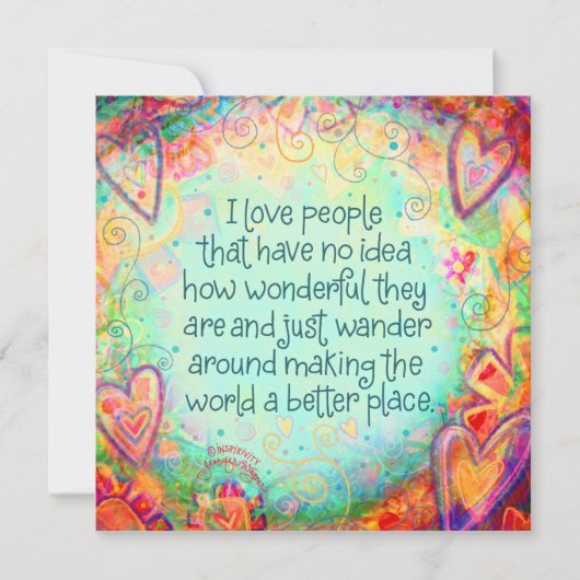 世の中を良くしてくれてかわいらしありがとう 招待状 (正面)