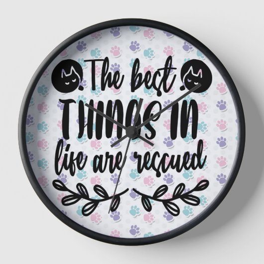 世の中最高のの事はパステルの前足で救われる 壁時計 (正面)