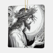 世の光 イエス クリスマス セラミックオーナメント (左)