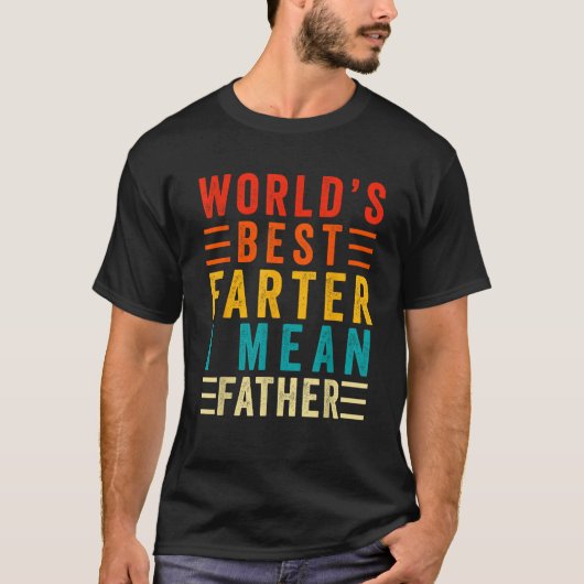 世の素晴らし中は父親の事をおもしろい指す Tシャツ (正面)