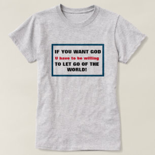 世もし界のクリスチャンを神に任せなさい Tシャツ