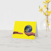 世もし界の与えカードを渡す カード (黄色い花)