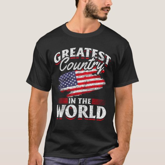 世もっとも偉大界アメリカ誇りを持った4世の国 Tシャツ (正面)