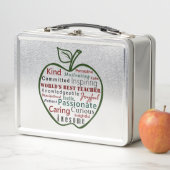 世エレガントモダン界の最高の先生Green Apple メタルランチボックス (インサイチュ)