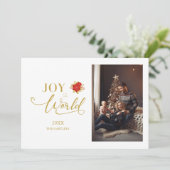 世エレガント界のクリスマスへのポインセチアス喜び シーズンカード (スタンド正面)