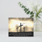 世カスタム界を克服したヨハネ16:33聖書 ポストカード (スタンド正面)