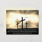 世カスタム界を克服したヨハネ16:33聖書 ポストカード (正面/裏面)