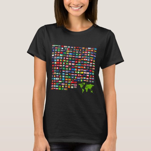 世カッコいい界イラストレーションの国旗 Tシャツ (正面)