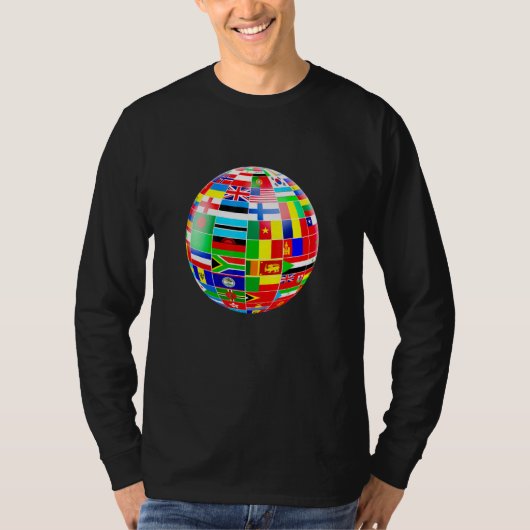 世カッコいい界イラストレーションの国旗 Tシャツ (正面)