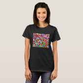 世カッコいい界イラストレーションの国旗 Tシャツ (正面フル)