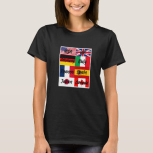世カッコいい界イラストレーションの国旗 Tシャツ