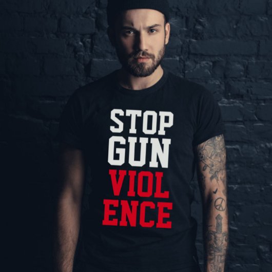 世ストップ界の銃暴力 Tシャツ