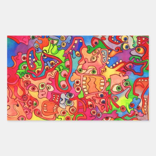 世ストップ界よ降りたい！ 長方形シール (正面)