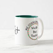 世パーソナライズされた界の先生ギフト最高の ツートーンマグカップ (正面右)