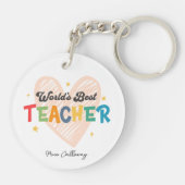 世パーソナライズされた界の最高の先生 キーホルダー (裏面)