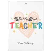 世パーソナライズされた界の最高の先生 クリップボード (裏面)