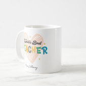 世パーソナライズされた界の最高の先生 コーヒーマグカップ (正面左)