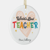 世パーソナライズされた界の最高の先生 セラミックオーナメント (右)