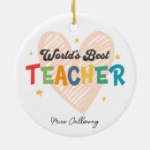 世パーソナライズされた界の最高の先生 セラミックオーナメント (裏面)