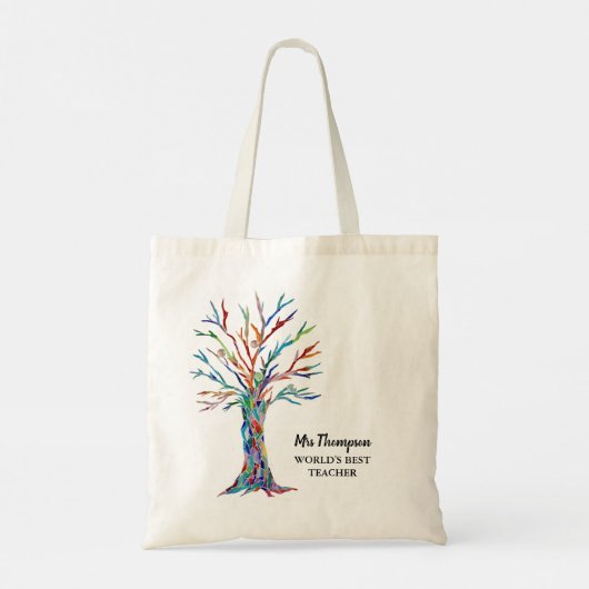 世パーソナライズされた界の最高の先生 トートバッグ (裏面)