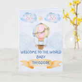 世パーソナライズされた界へようこそ,新生児 カード (黄色い花)