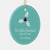 世パーソナライズされた界最大の息子 セラミックオーナメント (右)