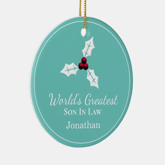 世パーソナライズされた界最大の息子 セラミックオーナメント (右)