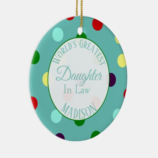 世パーソナライズされた界最大の義理の娘 セラミックオーナメント (右)