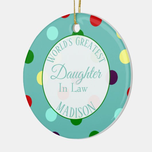 世パーソナライズされた界最大の義理の娘 セラミックオーナメント (左)