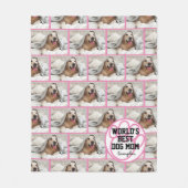 世パーソナライズされた界最高の犬の母の写真 フリースブランケット (正面)