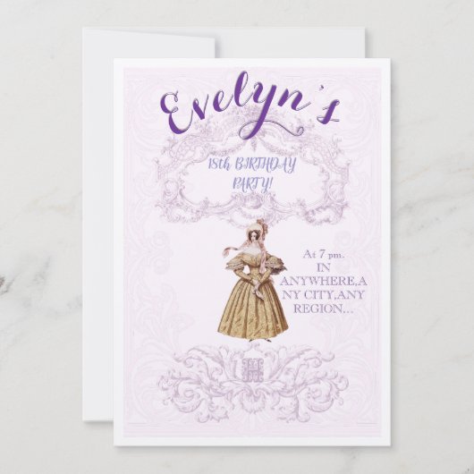 世ビクトリアンインスパイア誕生会 招待状 (正面)