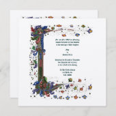 世ビクトリアン代中世スタイル 招待状 (正面/裏面)