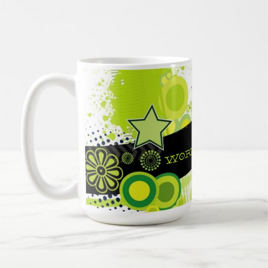 世ファンキー界最高のの母マグテンプレート コーヒーマグカップ (左)