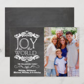 世モダン界のフラット写真カードへのチャルクボードの喜び シーズンカード (正面/裏面)