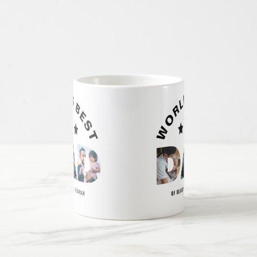 世モダン界の最高のパパスター3フォトコラージュ コーヒーマグカップ (中央)