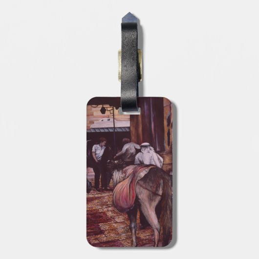 世代が交わる，古いエルサレム ラゲッジタグ (裏面縦)