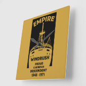 世代のWindrush黒い履歴 スクエア壁時計 (傾斜)