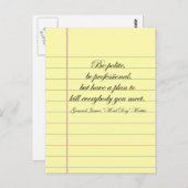 世代"不機嫌ドッグ"マティス"礼儀正しくなる"引用文ポストカード ポストカード (正面/裏面)