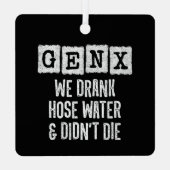 世代X世代Xホース水世代X世代おもしろいX世代 メタルオーナメント (裏面)