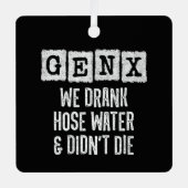 世代X世代Xホース水世代X世代おもしろいX世代 メタルオーナメント (正面)