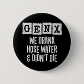 世代X世代Xホース水世代X世代おもしろいX世代 缶バッジ (正面)