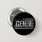 世代X世代Xerアメリカ国旗誇りを持ったX世代 缶バッジ (正面&裏面)