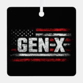 世代X世代Xer世代Xアメリカ国旗X世代 メタルオーナメント (正面)